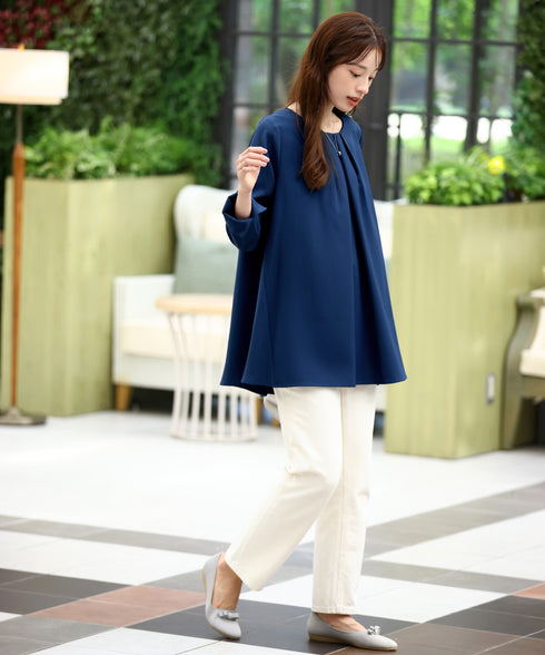 【クリアランスセール】フロントタックバックギャザーフレアチュニック