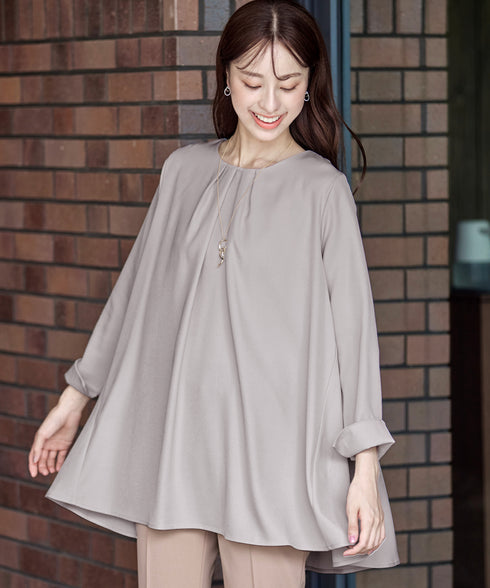 【クリアランスセール】フロントタックバックギャザーフレアチュニック