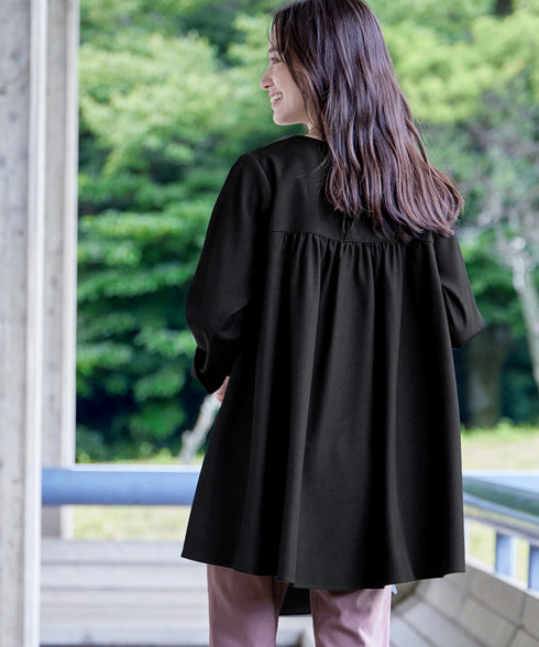 【クリアランスセール】フロントタックバックギャザーフレアチュニック