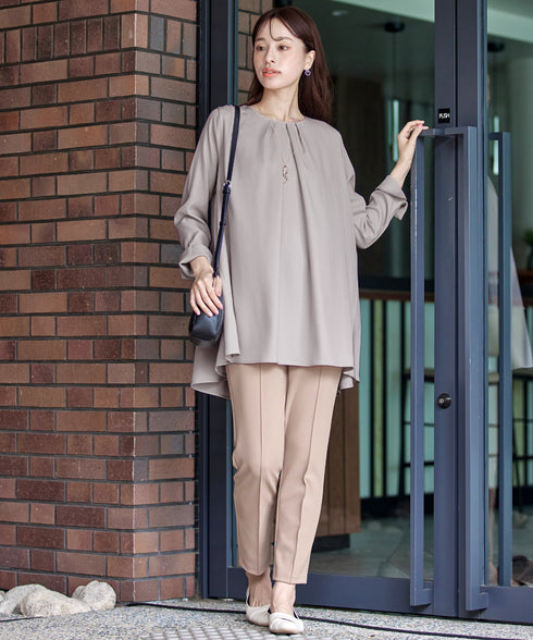 【クリアランスセール】フロントタックバックギャザーフレアチュニック