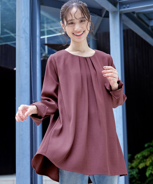 【クリアランスセール】フロントタックバックギャザーフレアチュニック