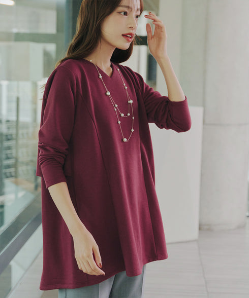 【クリアランスセール】バックフレア裏毛チュニック