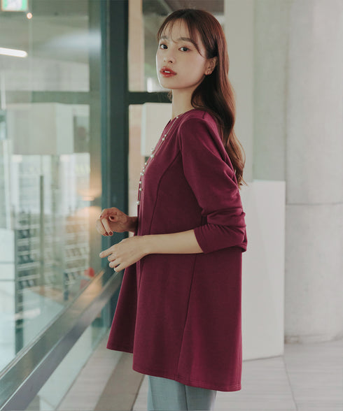 【クリアランスセール】バックフレア裏毛チュニック