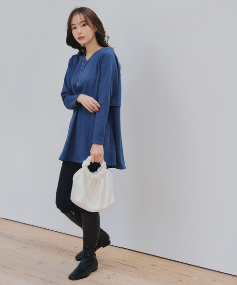 【クリアランスセール】バックフレア裏毛チュニック