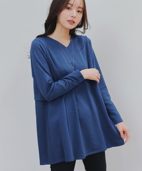 【クリアランスセール】バックフレア裏毛チュニック