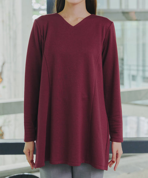 【クリアランスセール】バックフレア裏毛チュニック