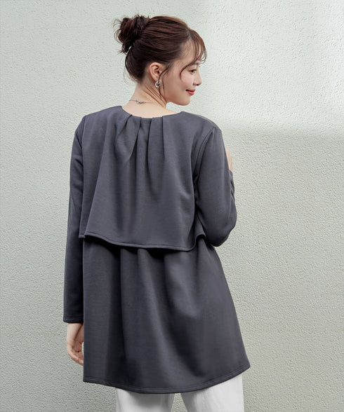 【クリアランスセール】バックフレア裏毛チュニック
