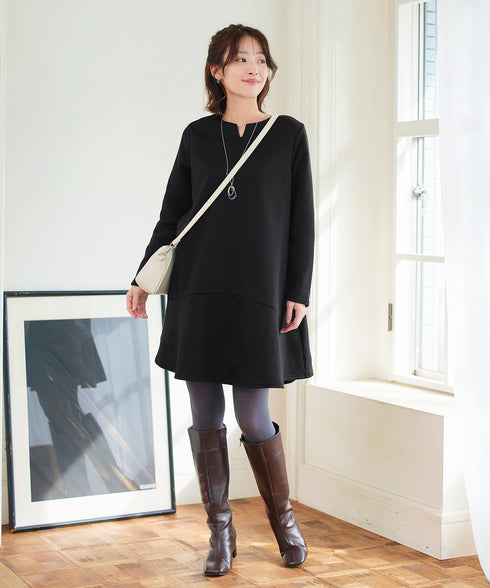 裏起毛フレアワンピチュニック