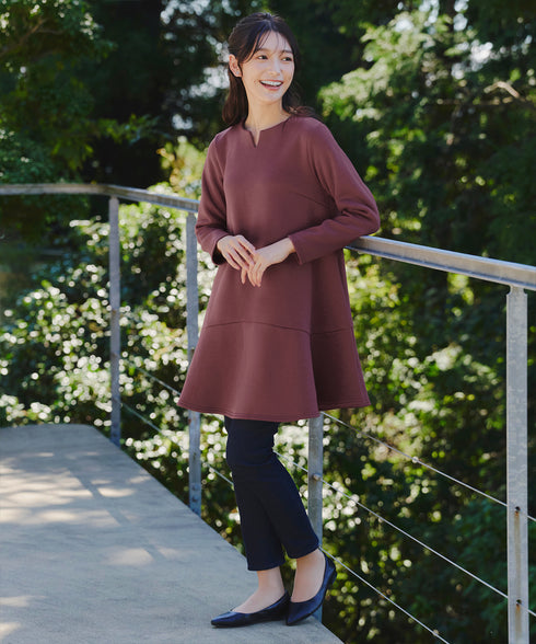 裏起毛フレアワンピチュニック