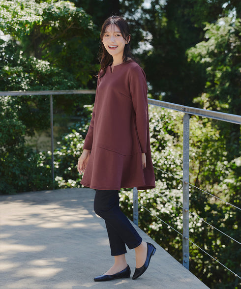 裏起毛フレアワンピチュニック