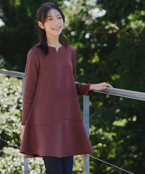 裏起毛フレアワンピチュニック