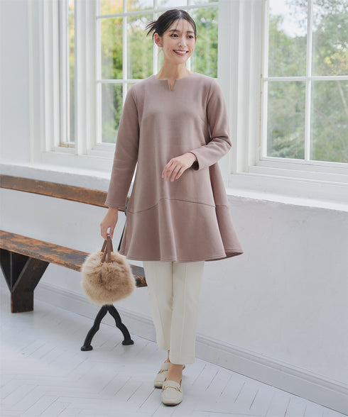 裏起毛フレアワンピチュニック