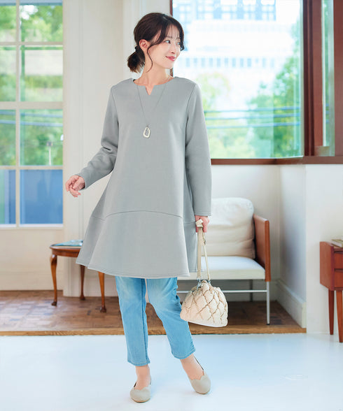 裏起毛フレアワンピチュニック