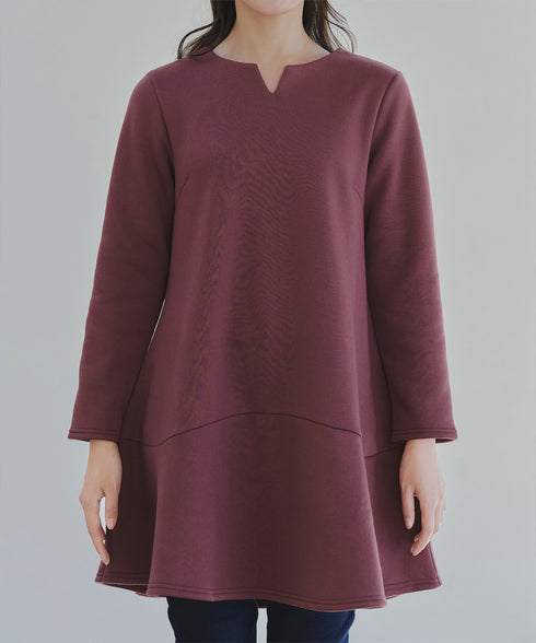 裏起毛フレアワンピチュニック