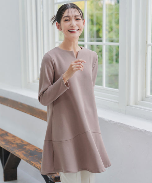 裏起毛フレアワンピチュニック