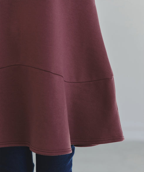 裏起毛フレアワンピチュニック