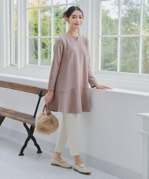 裏起毛フレアワンピチュニック