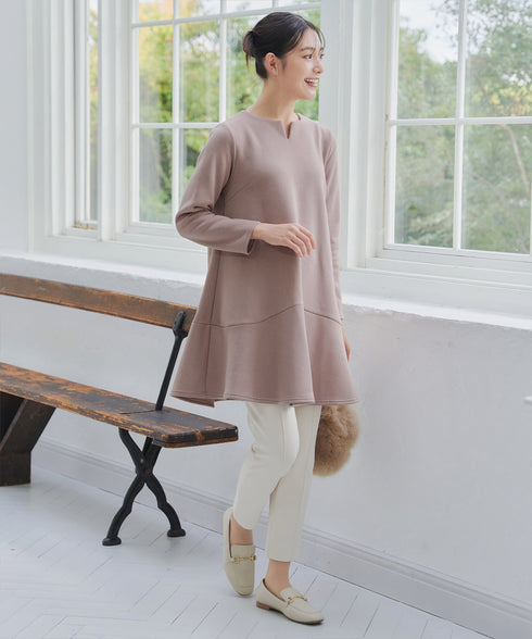 裏起毛フレアワンピチュニック