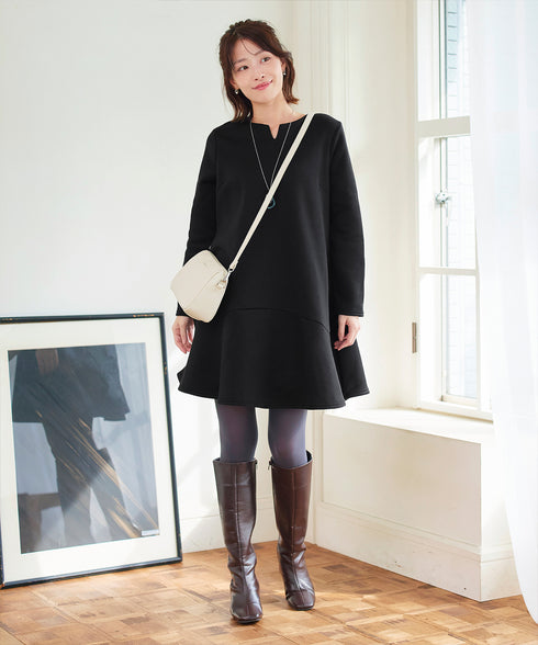 裏起毛フレアワンピチュニック