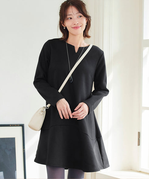 裏起毛フレアワンピチュニック