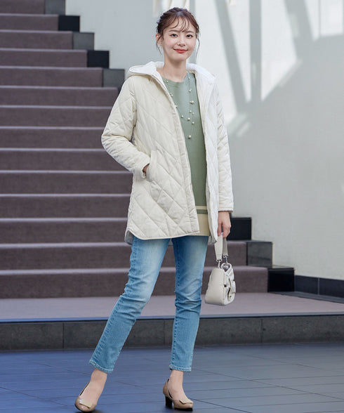 配色ニットチュニック