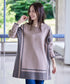 配色ニットチュニック