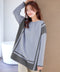 配色ニットチュニック