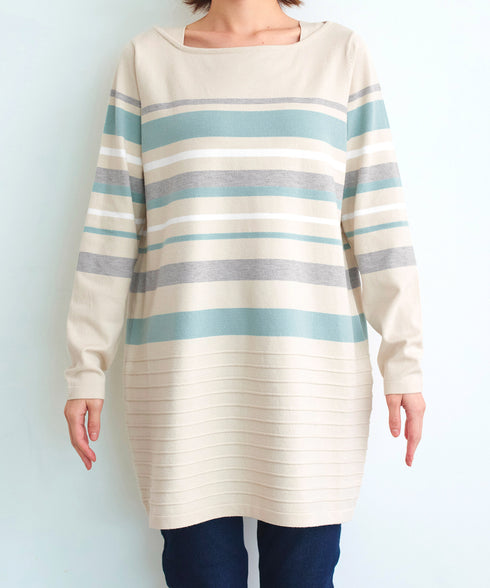 マルチボーダーニットチュニック