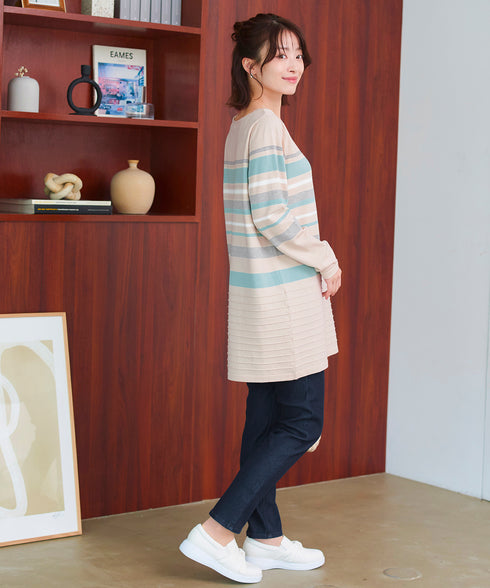 マルチボーダーニットチュニック