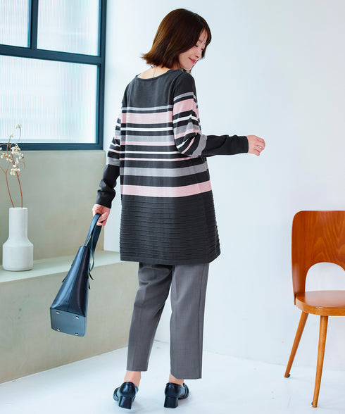 マルチボーダーニットチュニック