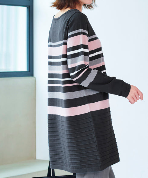 マルチボーダーニットチュニック
