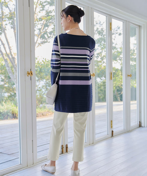 マルチボーダーニットチュニック