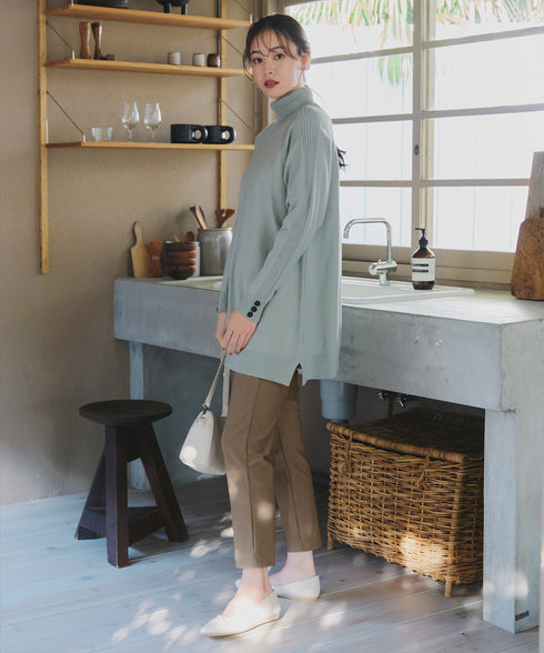 【クリアランスセール】裏起毛ストレッチテーパードパンツ