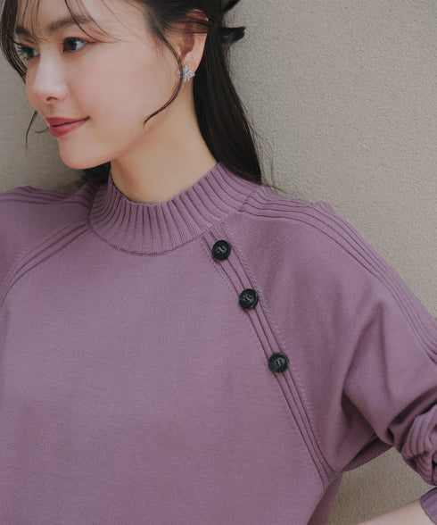 【安田美沙子さん着用 / 選べる2type】ボタンニットチュニック