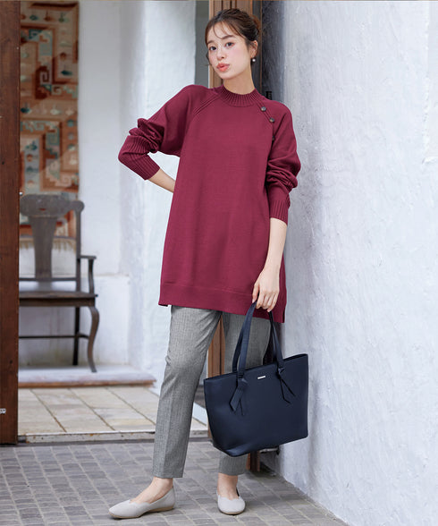 【安田美沙子さん着用】T/R両面起毛ストレッチパンツ