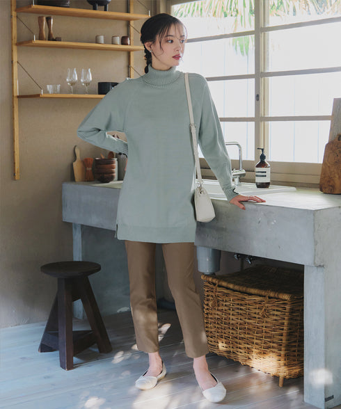 【安田美沙子さん着用 / 選べる2type】ボタンニットチュニック