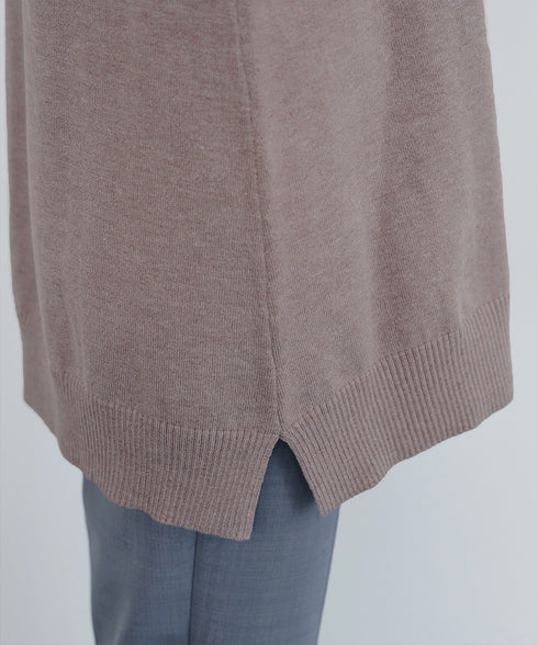 【安田美沙子さん着用 / 選べる2type】ボタンニットチュニック