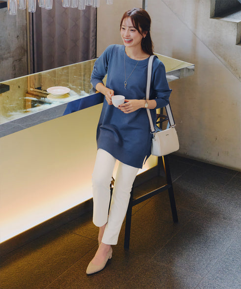 【安田美沙子さん着用・新色追加・日本製】すふれ起毛ストレートパンツ