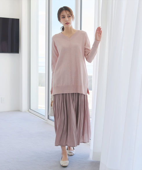 【安田美沙子さん着用】ヴィンテージサテンプリーツスカート