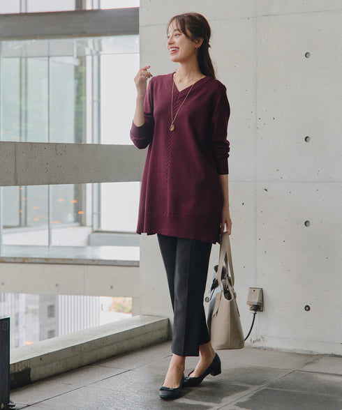 【安田美沙子さん着用 / 選べる2type】もちニットチュニック