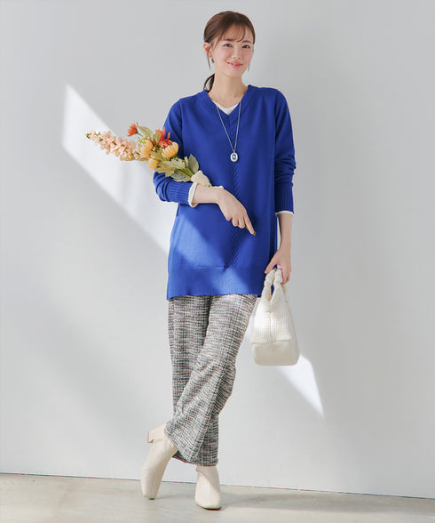 【安田美沙子さん着用 / 選べる2type】もちニットチュニック