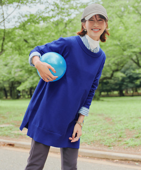 【安田美沙子さん着用 / 選べる2type】もちニットチュニック