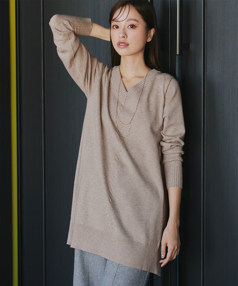 【安田美沙子さん着用 / 選べる2type】もちニットチュニック