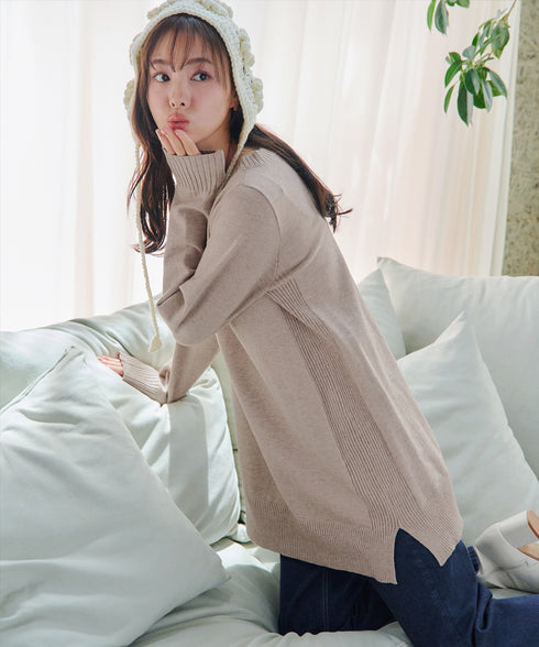 【安田美沙子さん着用 / 選べる2type】もちニットチュニック