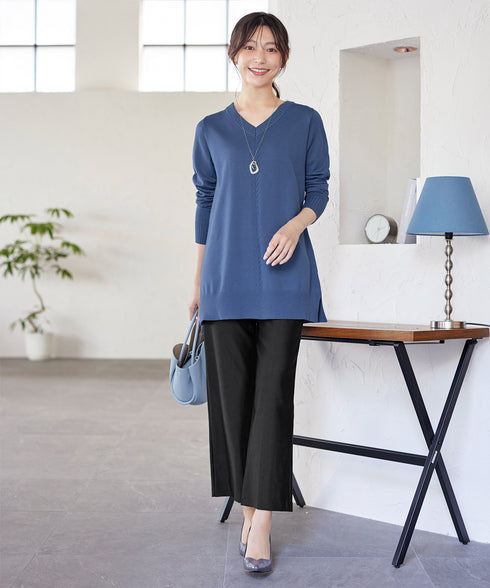 【安田美沙子さん着用 / 選べる2type】もちニットチュニック