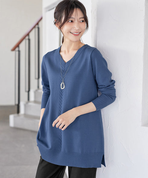 【安田美沙子さん着用 / 選べる2type】もちニットチュニック