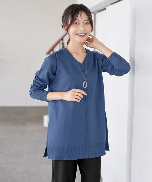 【安田美沙子さん着用 / 選べる2type】もちニットチュニック