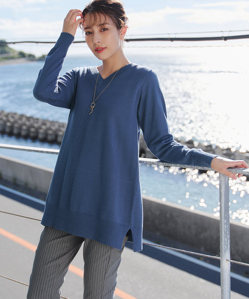 【安田美沙子さん着用 / 選べる2type】もちニットチュニック