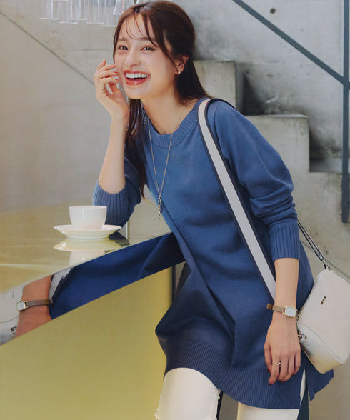 【安田美沙子さん着用 / 選べる2type】もちニットチュニック