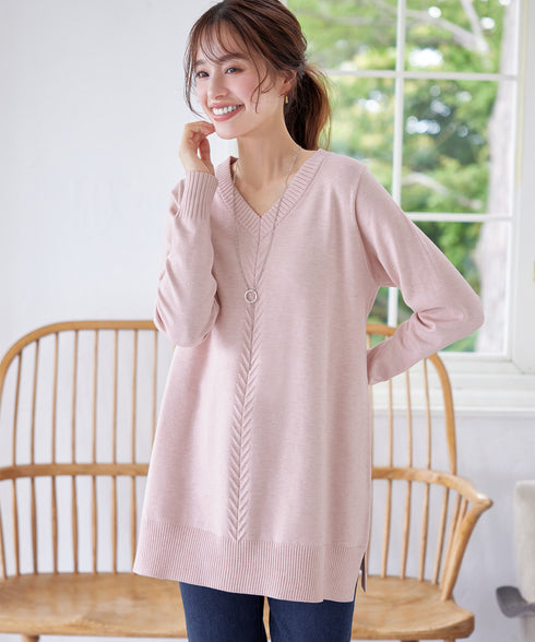 【安田美沙子さん着用 / 選べる2type】もちニットチュニック